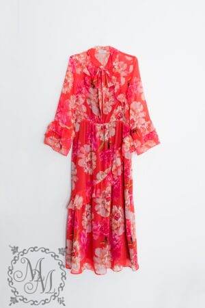 vestido estampado floral-rojo-xl
