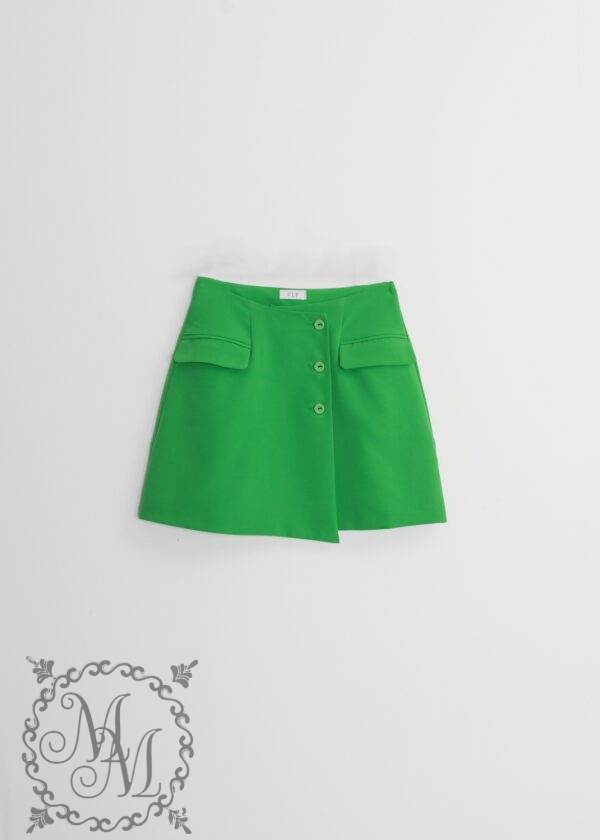 falda mini bolsillo-verde-m