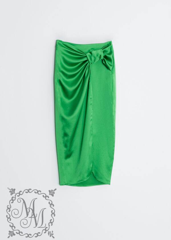 falda midi satinada nudo-verde-s