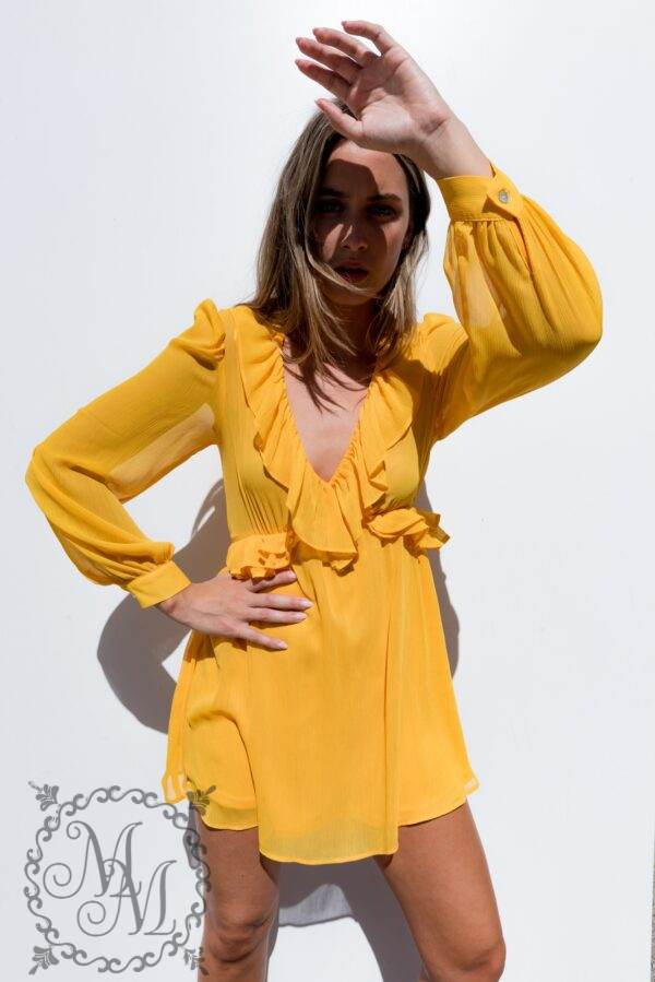 vestido volantes-amarillo-s